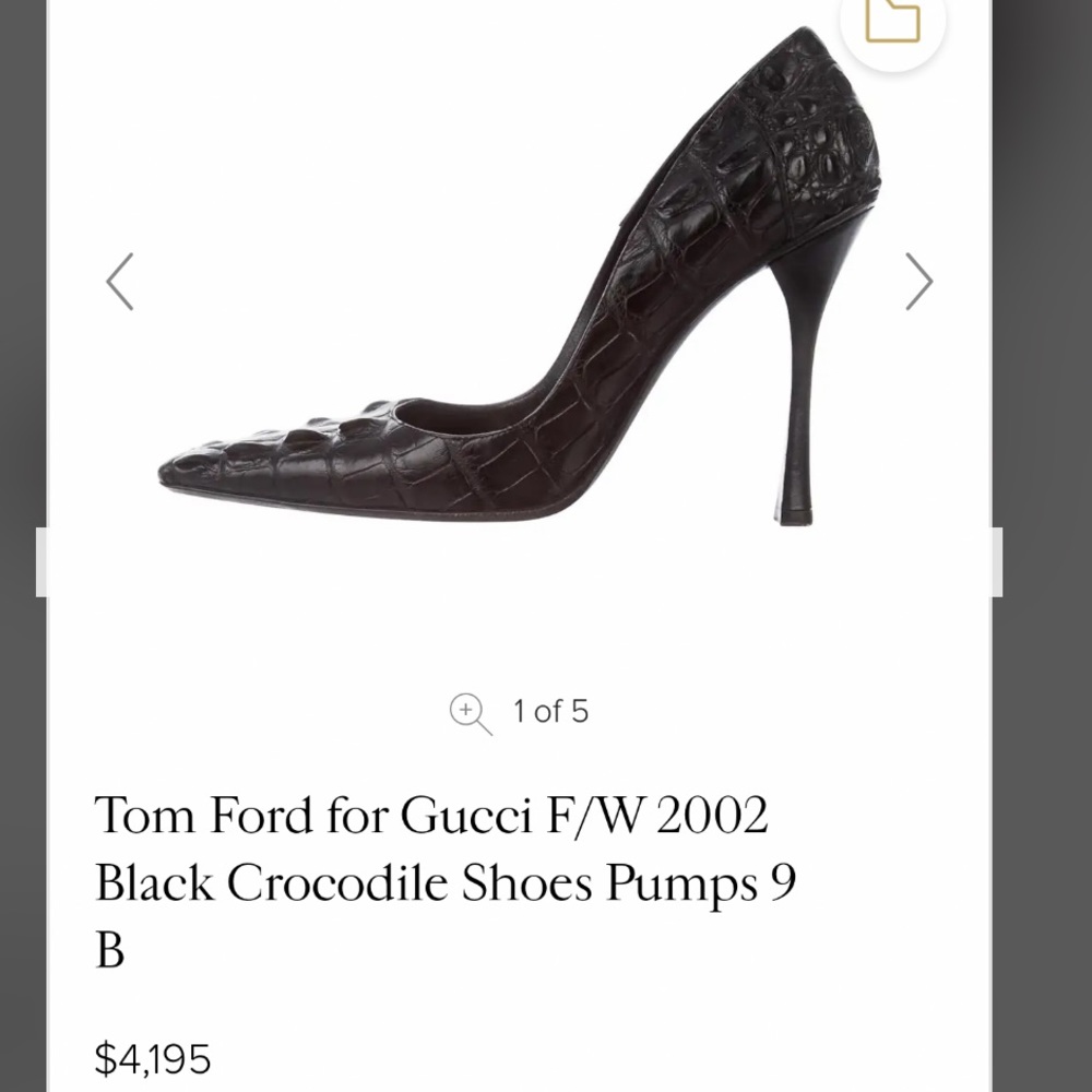 TOM FORD GUCCI CROC 🐊 hornback pump NWB 7.5 or 7 - Picture 15 of 16